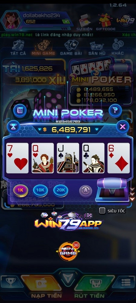 mini poker win79, mini game trực tuyến, nhà cái win79