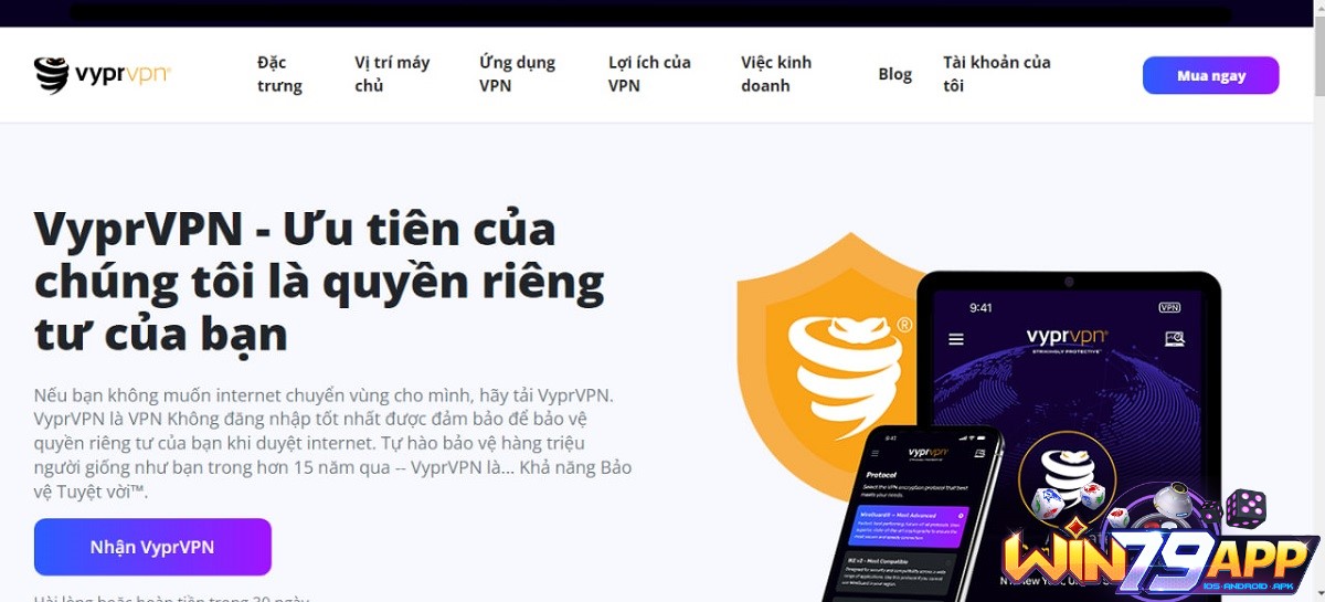 trang chủ chính thức của VyprVPN tại Việt Nam